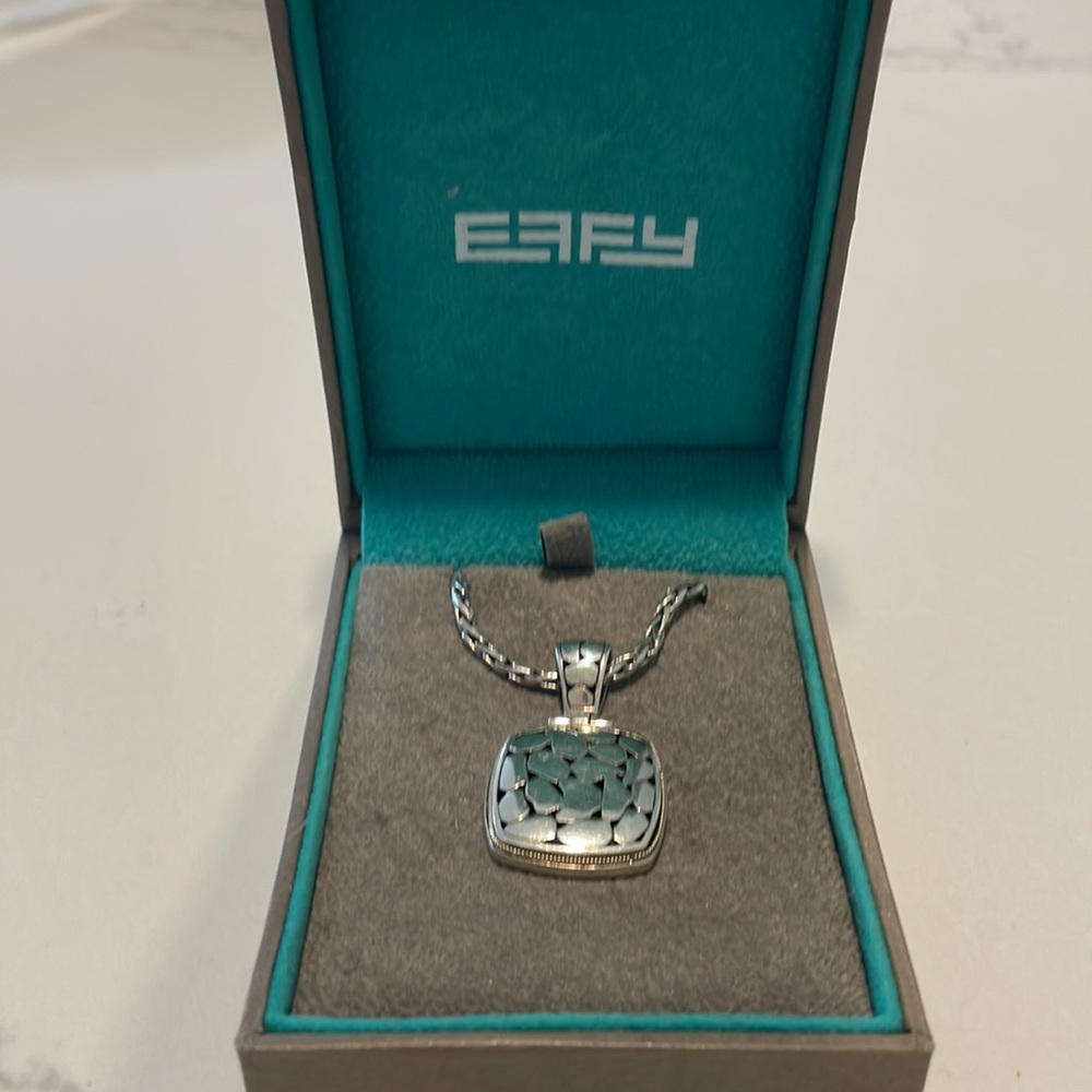 Effy sterling silver + 18k gold trim necklace